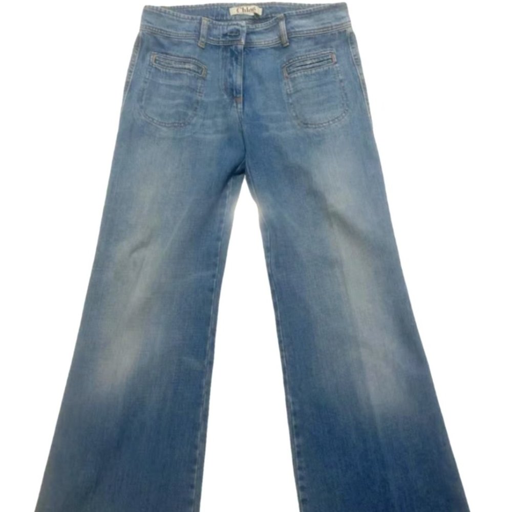 CHLOÉ Wide leg denim jeans